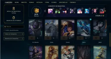 Unranked com 31 Champs e 2 Skins ( ex platina )