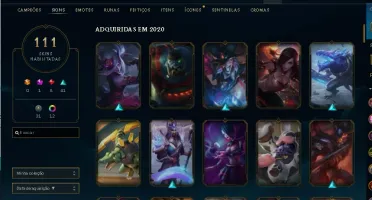 Conta LOL 111 skins / 126 Campeões / platina 1