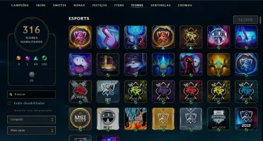 Conta LoL Gold IV Diversas skins e icones.