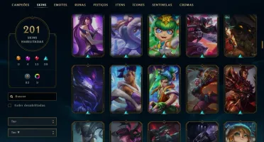 Conta LoL Gold IV Diversas skins e icones.
