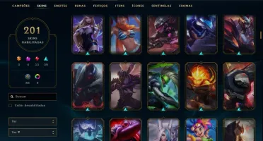 Conta LoL Gold IV Diversas skins e icones.