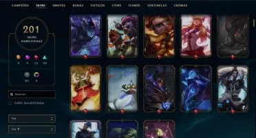 Conta LoL Gold IV Diversas skins e icones.