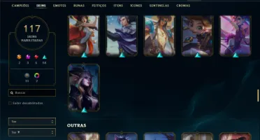 Conta ouro 2 com TODOS os champs e 117 Skins + 1300 RP