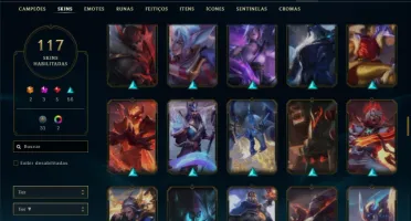 Conta ouro 2 com TODOS os champs e 117 Skins + 1300 RP