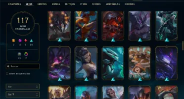Conta ouro 2 com TODOS os champs e 117 Skins + 1300 RP