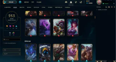 Conta LOL - Ouro 3 - 253 skins TODOS OS CAMPEÕES