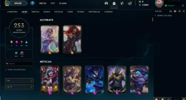 Conta LOL - Ouro 3 - 253 skins TODOS OS CAMPEÕES