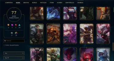 Conta Platina 4 com 77 skins e 77 champs +4 Prestigios