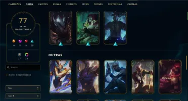 Conta Platina 4 com 77 skins e 77 champs +4 Prestigios