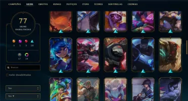 Conta Platina 4 com 77 skins e 77 champs +4 Prestigios