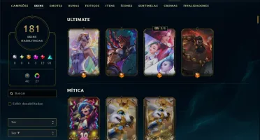 Prata 4 com TODOS os Champs e 181 Skins ( MID / ADC )
