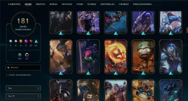 Prata 4 com TODOS os Champs e 181 Skins ( MID / ADC )