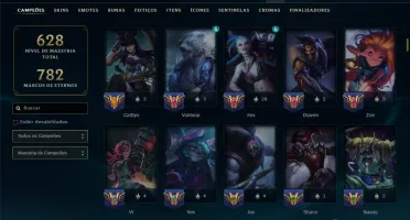 Prata 4 com TODOS os Champs e 181 Skins ( MID / ADC )