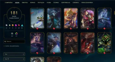 Prata 4 com TODOS os Champs e 181 Skins ( MID / ADC )