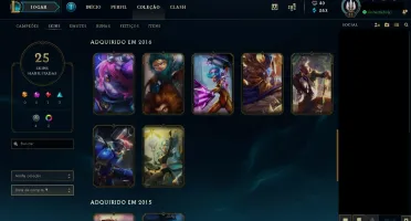 CONTA LOL / BORDA DIAMANTE / 94 CAMPEÕES / 25 SKINS