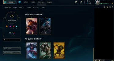CONTA LOL / BORDA DIAMANTE / 94 CAMPEÕES / 25 SKINS