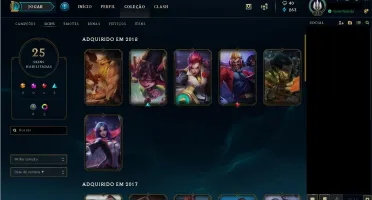 CONTA LOL / BORDA DIAMANTE / 94 CAMPEÕES / 25 SKINS
