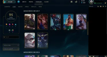 CONTA LOL / BORDA DIAMANTE / 94 CAMPEÕES / 25 SKINS