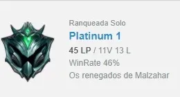 Conta Platina League of Legends- pode trocar e-mail/senha