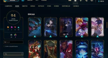 Conta prata 1 Full skins e champs