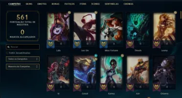 Conta prata 1 Full skins e champs