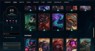 Conta bronze 4 com 49 skins e 109 champs