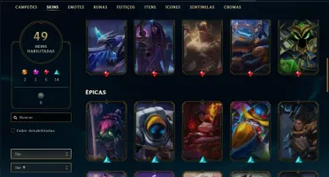 Conta bronze 4 com 49 skins e 109 champs