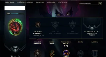 Conta bronze 4 com 49 skins e 109 champs