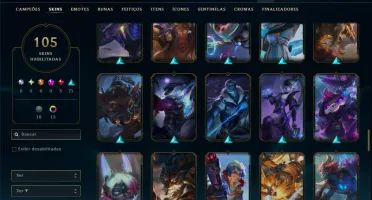 Unranked com TODOS os Champs e 105 Skins ( ADC / SUP )