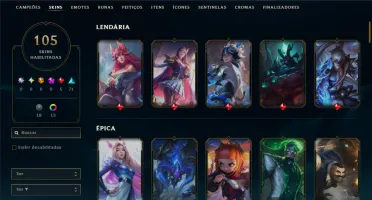 Unranked com TODOS os Champs e 105 Skins ( ADC / SUP )