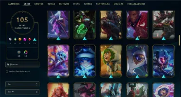 Unranked com TODOS os Champs e 105 Skins ( ADC / SUP )