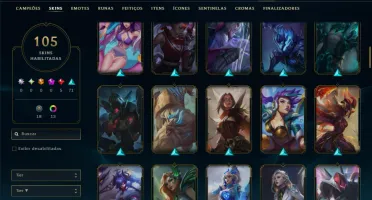 Unranked com TODOS os Champs e 105 Skins ( ADC / SUP )