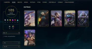 Unranked com TODOS os Champs e 105 Skins ( ADC / SUP )