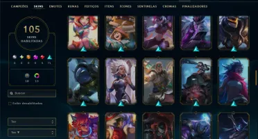 Unranked com TODOS os Champs e 105 Skins ( ADC / SUP )