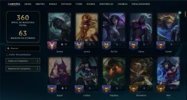 Unranked com TODOS os Champs e 105 Skins ( ADC / SUP )