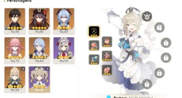 CONTA GENSHIN AR50 c/ HUTAO, LANÇA DE JADE, ATLAS, ZHONG E+