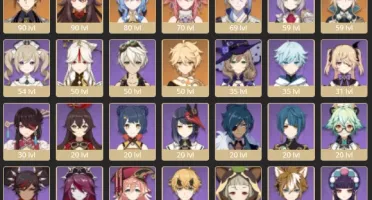 CONTA GENSHIN AR50 c/ HUTAO, LANÇA DE JADE, ATLAS, ZHONG E+