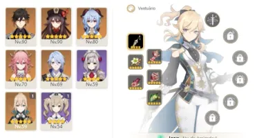 CONTA GENSHIN AR50 c/ HUTAO, LANÇA DE JADE, ATLAS, ZHONG E+