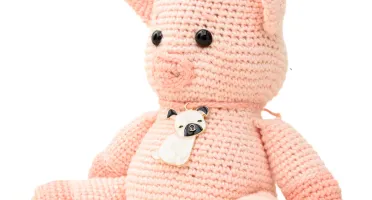 Porco com Pingente em Amigurumi