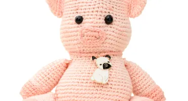 Porco com Pingente em Amigurumi