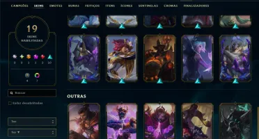 Mestre com 90 Champs e 19 Skins +1 Prestigio
