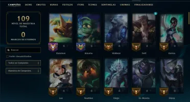 Mestre com 90 Champs e 19 Skins +1 Prestigio