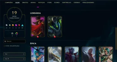 Mestre com 90 Champs e 19 Skins +1 Prestigio
