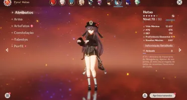 Conta Genshin AR53, com hutao + 7 personagens 5 estrelas.