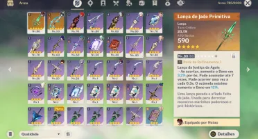 Conta Genshin AR53, com hutao + 7 personagens 5 estrelas.