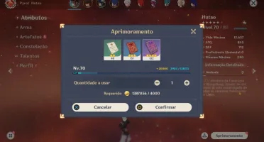 Conta Genshin AR53, com hutao + 7 personagens 5 estrelas.
