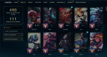 Prata 3 com 140 Champs e 137 Skins ( MAIN MID )