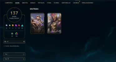 Prata 3 com 140 Champs e 137 Skins ( MAIN MID )