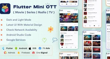 Source Flutter Mini OTT - TV ao vivo, filmes, vídeos, rádios