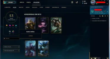 conta de lol 53 skins com kayle juiza
